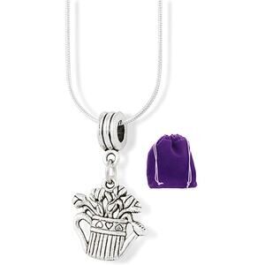 Watering Pot with Plants Charm Necklace Pendant Jewelry